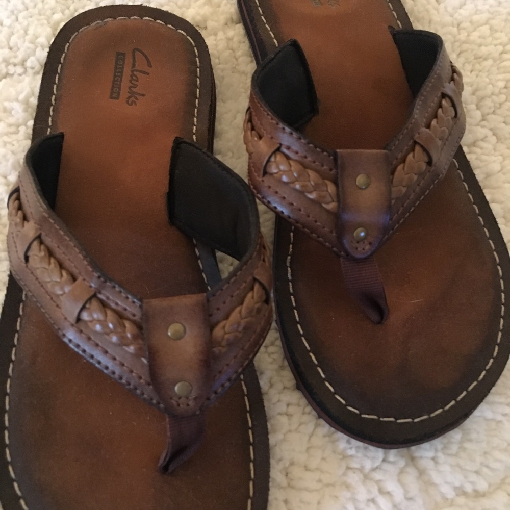 Clarks Leather Slide-Ons